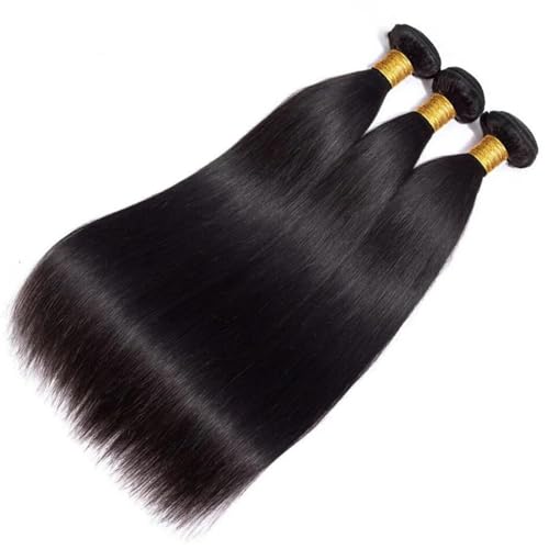 Straight Bundles Human Hair 100% Unprocessed 12A Brazilian Hair 16 18 20 Inch 3 Bundles Human Hair Double Weft Natural Black
