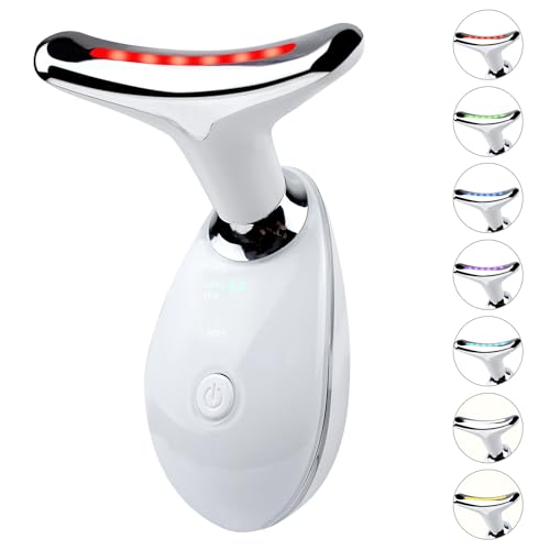 Face and Neck Massager£¬7 Color Multifunctional Facial Skin Care Tools, Led Face and Neck Beauty Device for Home Use