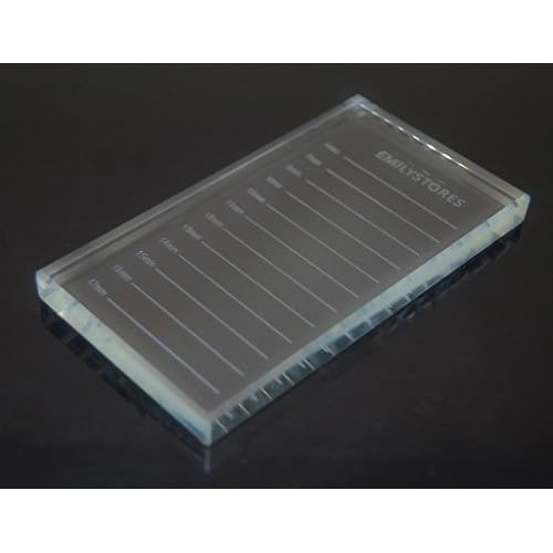 Crystal Tray Glass Eye Lash Stand Pallet Holder for Eyelash Extensions 4.5X2.5X0.4 Inch 1PC