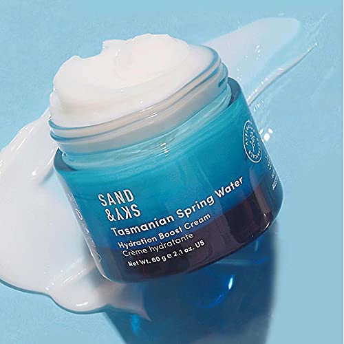 Sand & Sky Face Moisturizer Hyaluronic Acid Gel Cream - Tasmanian Spring Water Hydration Boost, Lightweight Water Cream for Dry Skin, Red Algae Skin Barrier Protection, Australian Skincare, 1.7 oz