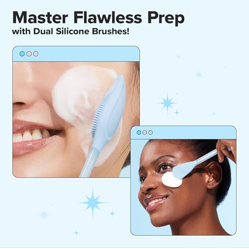 I DEW CARE Silicone Facial Mask Brush - 2-in-1 Cleansing & Applicator