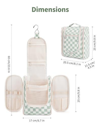 Narwey Hanging Travel Toiletry Bag - Mint Green Organizer