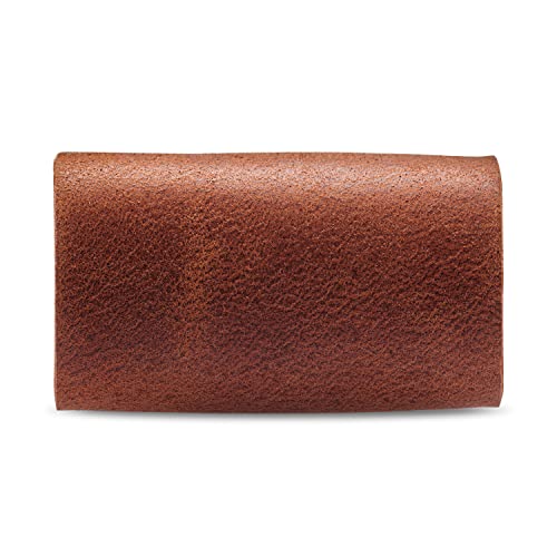 MAKYN Cognac Leather Double Edge Safety Razor Head Case - Travel Cover