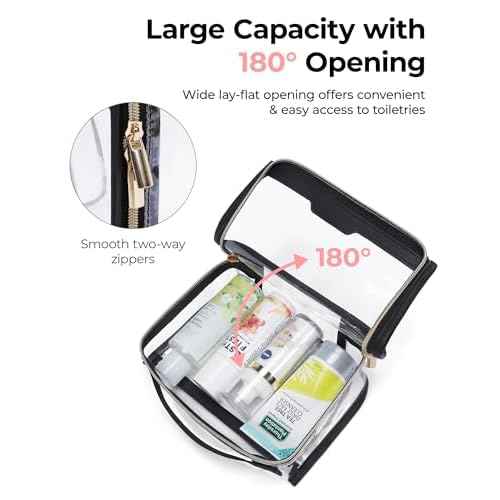 BAGSMART TSA Approved Toiletry Bag, Clear Travel Toiletry Bag, Makeup Cosmetic Pouch Bag for Women Quart Size Compliant Bag Organizer for Travel Essentials (Grey Pack of 1)