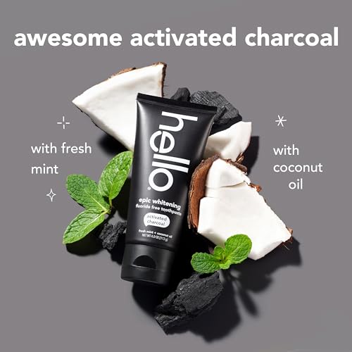 hello Epic Whitening Activated Charcoal Toothpaste - Fluoride Free, 4 oz