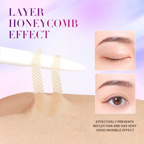 Double Eyelid Tape 600 Pcs,Create Perfect Double Eyelids, Lift Sagging Eyelids, Change Asymmetrical Eye Size,Three Sizes To Perfectly Enhance Your Eyes,And Make Your Eyes More Charming