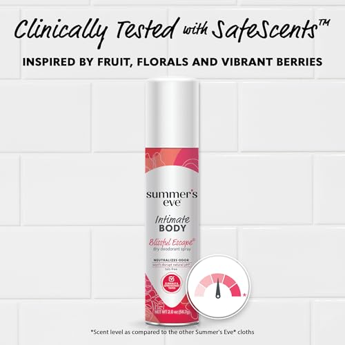Feminine Spray - Blissful Escape 2 Oz Daily Refreshing Intimate Deodorant - Hypoallergenic & pH-Balanced
