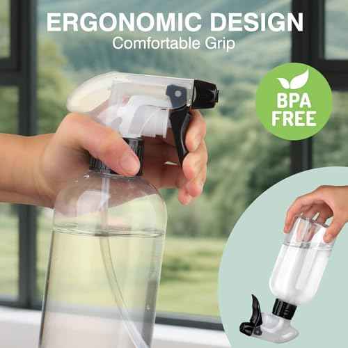Spray Bottles BPA free Plastic Spray Bottle 10oz/300ml Adjustable Sprayer Empty Refillable Container Mist Stream for Watering Plants, Pet Training, Kitchen Cleaning
