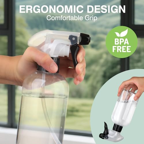 10oz Refillable Spray Bottles - 2 Pack, Adjustable Nozzle for Multi-Use