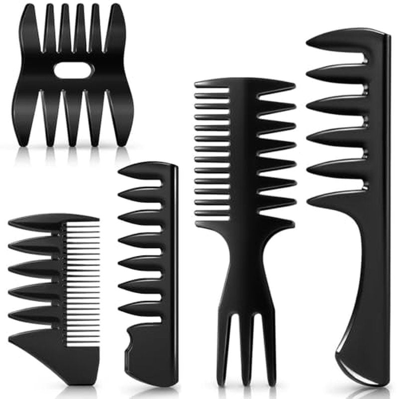 5-Piece Wide Tooth Comb Set for Men – Curly Hair