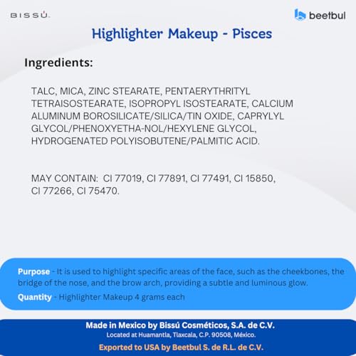 Bissú Powder Highlighter – 10 Shades, Lightweight Silky Formula