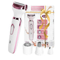 Women's Electric Shaver 4-in-1 - Waterproof Painless Hair Remover for Bikini, Face & Body, Cordless Wet/Dry Trimmer with Nose & Eyebrow Heads, Fast USB-C Charging, Gift for Women