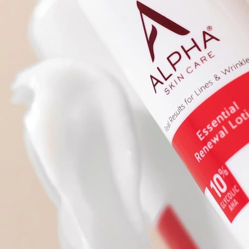 Alpha Skin Care Essential Renewal Lotion, 10% Glycolic AHA, Anti-Aging Formula, Reduces Lines & Wrinkles, Alpha Hydroxy Acid Exfoliates for Smoother Skin, Normal to Dry Skin, 4 Oz, Pack of 3