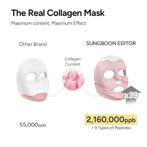SUNGBOON EDITOR Deep Collagen Boosting Duo : Deep Collagen Mask (4ea) & Power Boosting Capsule Cream, Skincare Gift Sets for Mom