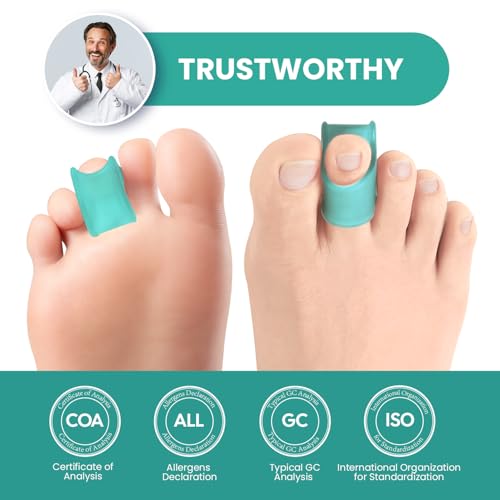 Hammertoe Corrector - 6 Pack Gel Toe Splints for Curved Toes