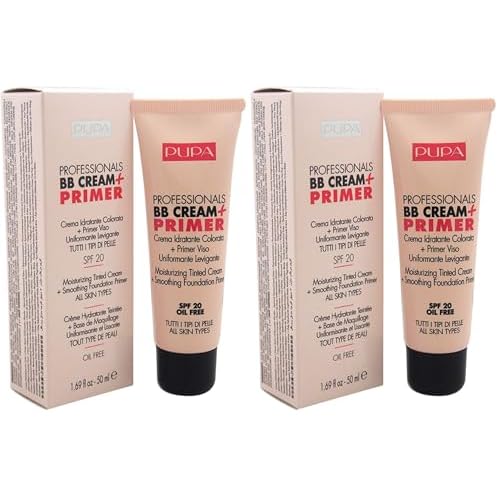 Pupa Milano Professionals BB Cream and SPF 20 Primer for Women, No. 001/Nude, 1.69 Ounce (Pack of 2)