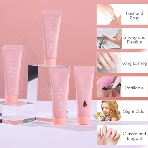 Makartt Poly Nail Gel Kit - 4 Colors Builder Gel Set for Extensions