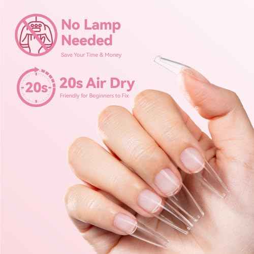 Makartt New Super Strong Semi Solid Nail Glue, Upgraded Hema-Free Nail Glue for Press On Nails, No UV/Led Lamp Needed, Quick Drying 20s, Fake Tips Adhesion, Nail Glues DIY Home Salon Manicure 10ml