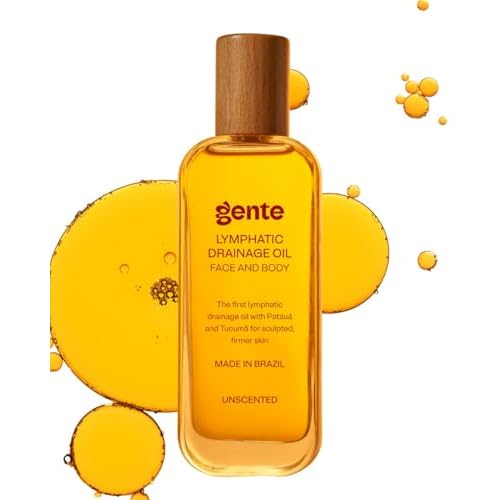Gente Beauty Lymphatic Drainage Oil, Scented, Body Sculpting Formula, Brazilian Oils Blend with Pataua, Coffea Arabica, Mulateiro Extract (100ml)