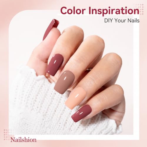 Nude Grays Nail Polish Set - Fast Air Dry, 6 Colors, No Lamp Needed