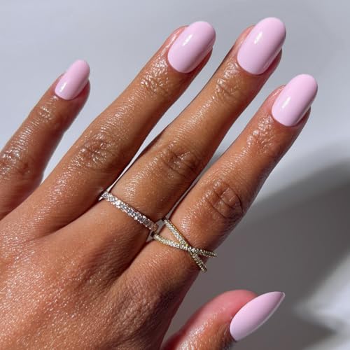 Glamnetic Short Round Press On Nails - Pink Glossy 30pc Kit