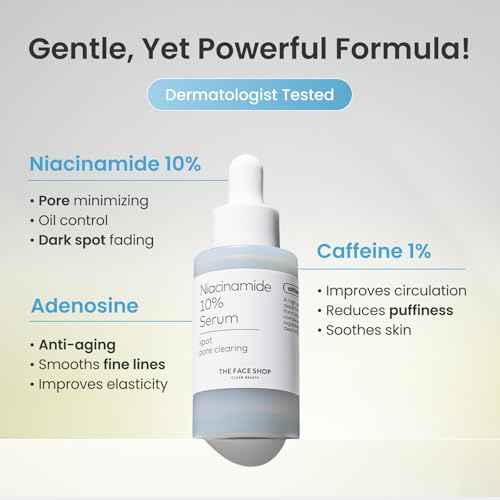 The Face Shop Alltimate Niacinamide 10% Serum for Face with Caffeine & Peptide, Korean Skin Care, Oil Control & Pores Reducer, Improve Skin Elasticity, Face Serum for Sensitive Skin, Non-comedogenic