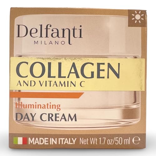 Delfanti-Milano ? COLLAGEN and VITAMIN C ? Illuminating Day Cream ? Face and Neck Moisturizer with pure Hyaluronic Acid ? Made in Italy ? 1.7 oz