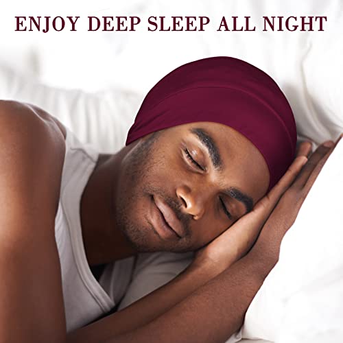 Fittia Satin Lined Sleep Bonnet for Hair Protection, Adjustable Non-Slip Cap