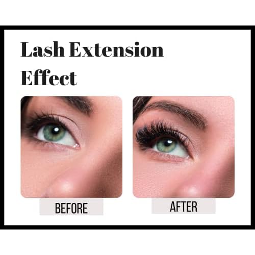 FARMASi Zen Extension Lash Mascara, Lengthening & Volumizing Effect, Clump-Free Definition, Smudge-Free Wear, Silicone Brush for Separated Fuller-Looking Lashes, Blackest Black, 0.27 fl oz