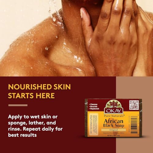 OKAY African Black Soap - Natural Acne & Skin Cleansing Bar