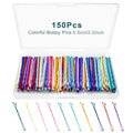 150 Colorful Bobby Pins for Women - Durable Hair Pins with Box