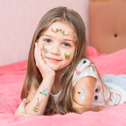Easter Temporary Tattoos - 73 Colorful Designs, 10 Sheets