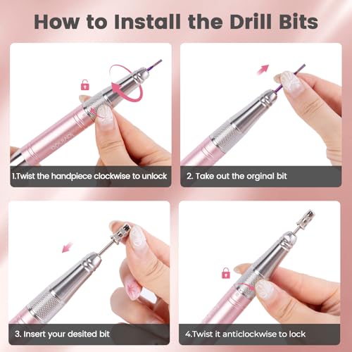 Lavinda Professional Cordless Nail Drill, 35,000 RPM Brushless