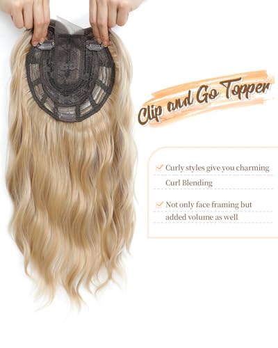 16 Inch Hair Topper for Thinning Hair - Ombre Blonde