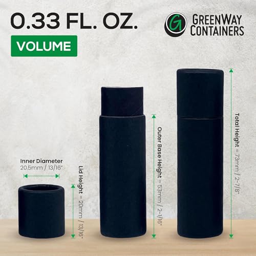 GreenWay 0.3oz / 8.5g Kraft Paperboard Lip Balm Tubes with Lids - 100 Pack Lip Gloss Tubes Refillable DIY Cosmetic Containers - Lip Balm Containers Chapstick Tubes Empty Holder Tubes - Brown