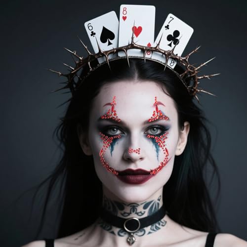 Halloween Face Gems Rhinestone Tattoos - 2 Sheets Clown