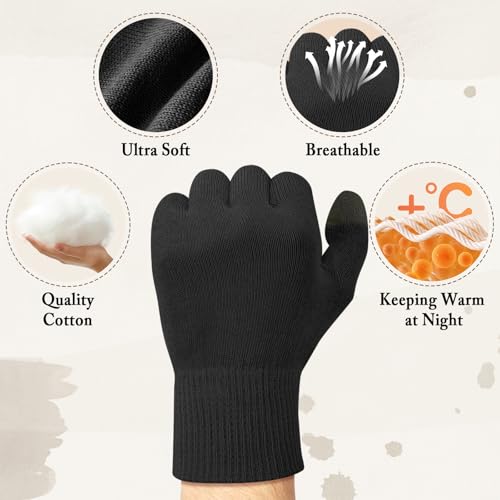 MIG4U Touchscreen Overnight Moisturizing Beauty Gloves for Dry Hands (3 Pairs)