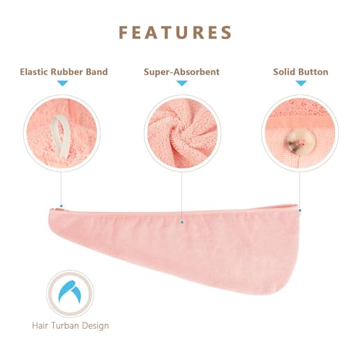Microfiber Hair Towel Wrap, 5 Pack 26"×10" Fast Dry