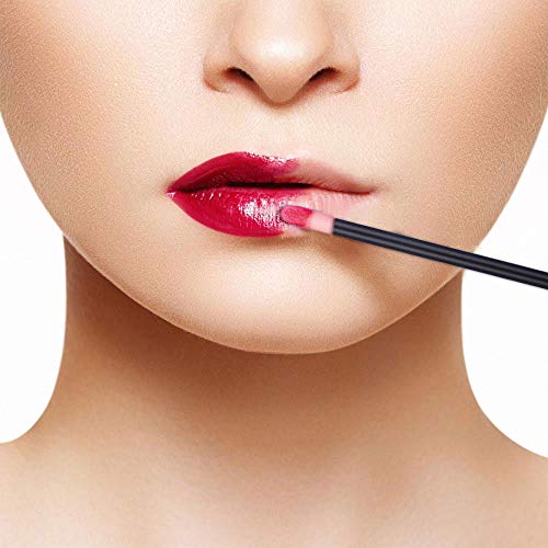 Black Lip Gloss & Lipstick Applicator Wands 100 Pack - Disposable Makeup Brushes