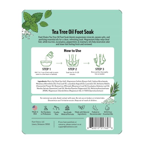 Tea Tree Oil Foot Soak with Epsom Salt for Calluses & Dry Feet - 16 oz