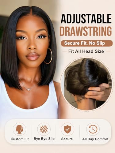 10-Inch Straight Bob Wig - 7x5 Lace Front Glueless Human Hair