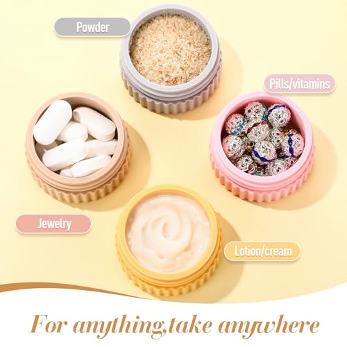 Maxcheck 8 Pcs Travel Containers for Toiletries 0.68 Oz/20 ml Small Silicone Cream Jar with Lid Mini Leakproof Lotion Jar Refillable Travel Cosmetic Container for Face Body Skin Cream (Novel Color)