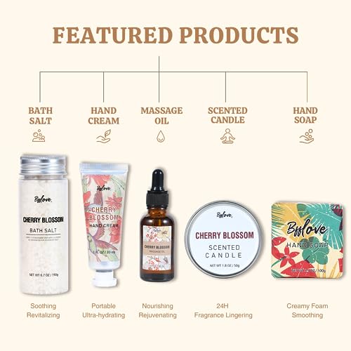 Cherry Blossom Spa Gift Set for Women - 5 Pieces