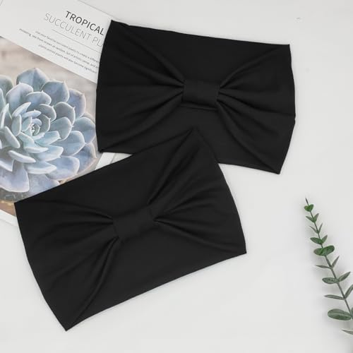 YONUF Wide Boho Headbands for Women - 4 Pack Knotted Hair Accessories