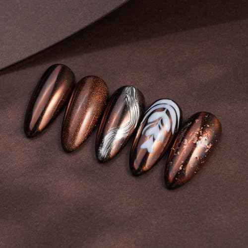 Pretty Diva Chrome Nail Powder - Coffee Chocolate Effect Nail Art Mirror Chrome Nail Powder, Brown Metallic Mirror Chrome Powder Pigment for Nail Art Decoration
