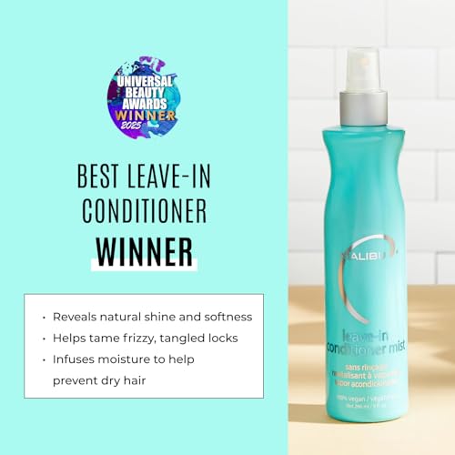 Malibu C Leave In Conditioner & Moisturizing Heat Protectant for Hair - Adult & Kids Hair Detangler Spray for Daily & Post Swim to Help Prevent Color Fading with UV Protection (9oz)