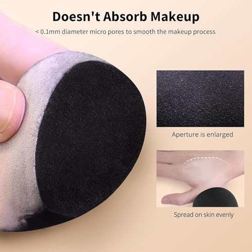 Beakey Makeup Sponge Set 5 Pcs - Latex-Free Teardrop Beauty Sponges, Black