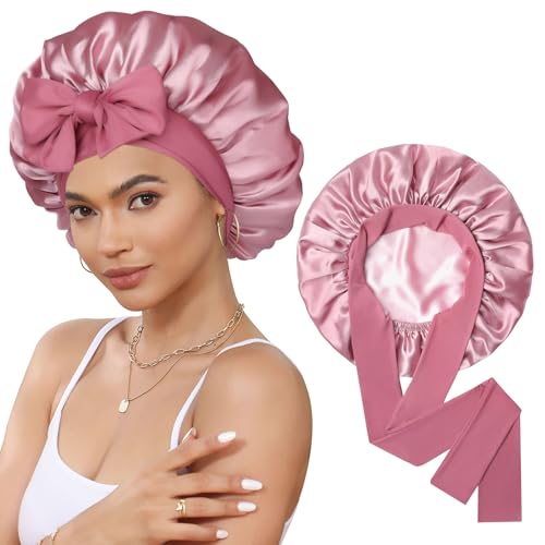 Satin Sleep Bonnet for Curly Hair - Double Layer Night Cap