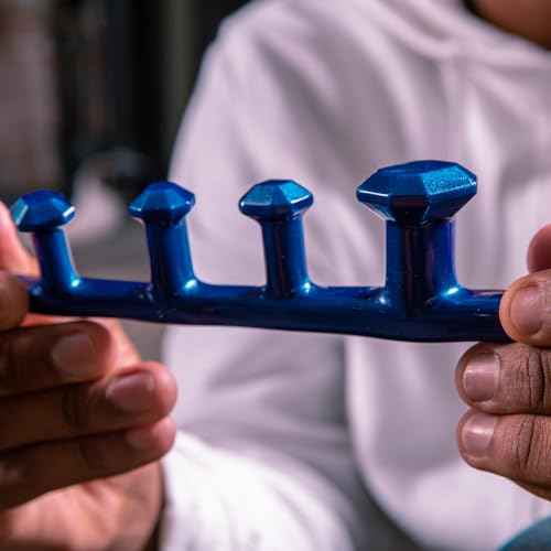 YogaToes¢ç Gems¢ç for Men Fits Men's Shoe Size 7 & Up. Gel Toe Stretcher & Separator in Metallic Blue. Helps Foot Pain & Boost Athletic Performance!