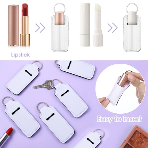 30pcs Sublimation Lip Balm Holder Keychains - Neoprene Blanks